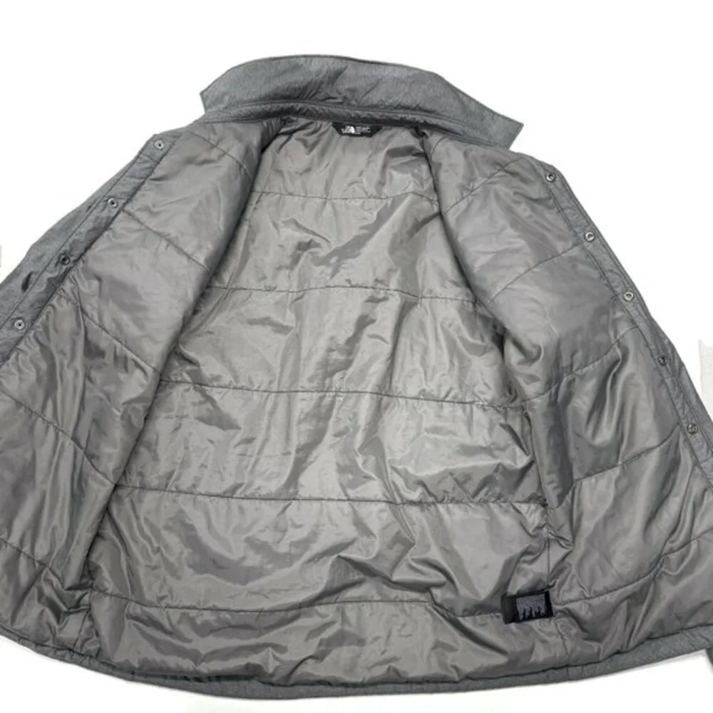 The North Face Lefferts Shacket Shirt Jacket Mens Medium Snap Button Gray Hiking